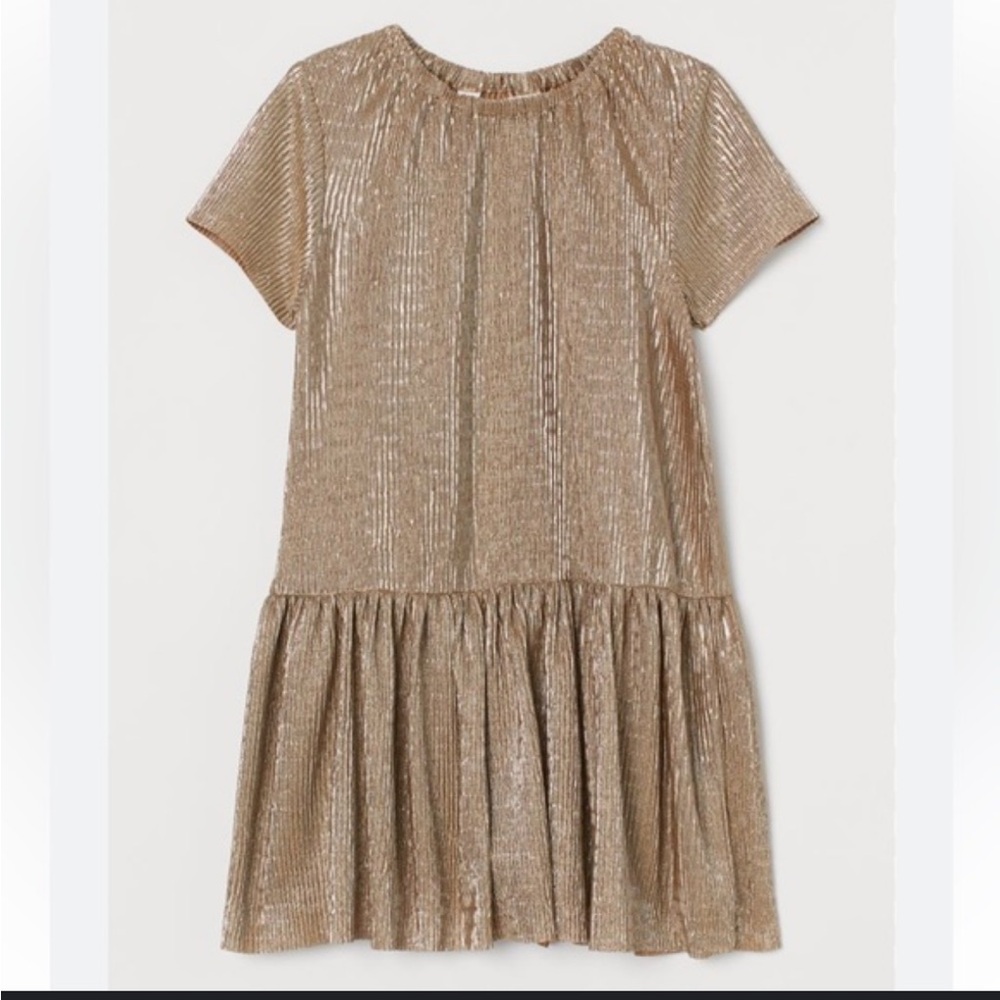 H&M girls Gold Shimmer dress
